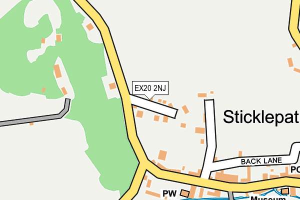 EX20 2NJ map - OS OpenMap – Local (Ordnance Survey)