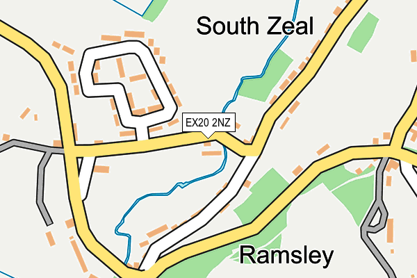 EX20 2NZ map - OS OpenMap – Local (Ordnance Survey)