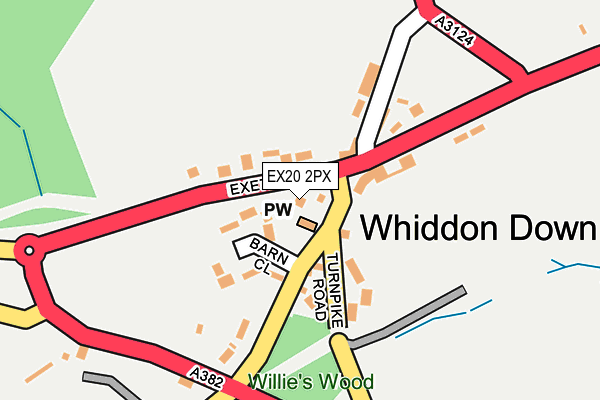 EX20 2PX map - OS OpenMap – Local (Ordnance Survey)