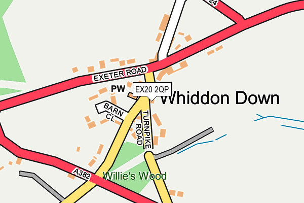 EX20 2QP map - OS OpenMap – Local (Ordnance Survey)