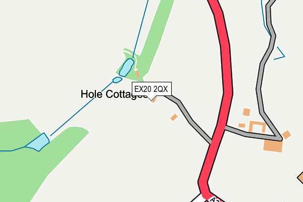 EX20 2QX map - OS OpenMap – Local (Ordnance Survey)
