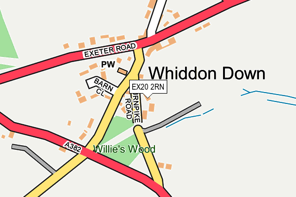 EX20 2RN map - OS OpenMap – Local (Ordnance Survey)