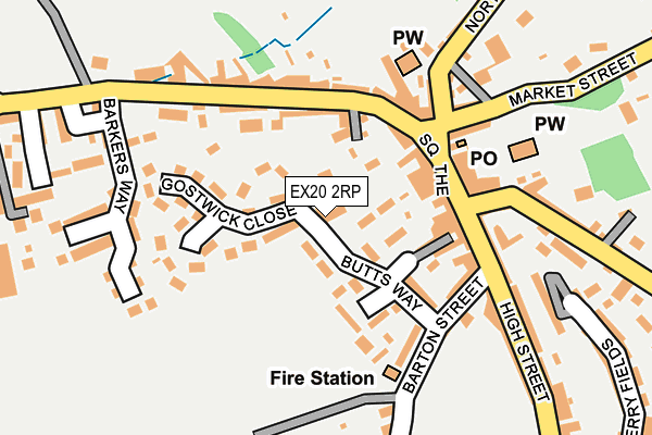 EX20 2RP map - OS OpenMap – Local (Ordnance Survey)