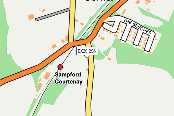 EX20 2SN map - OS OpenMap – Local (Ordnance Survey)