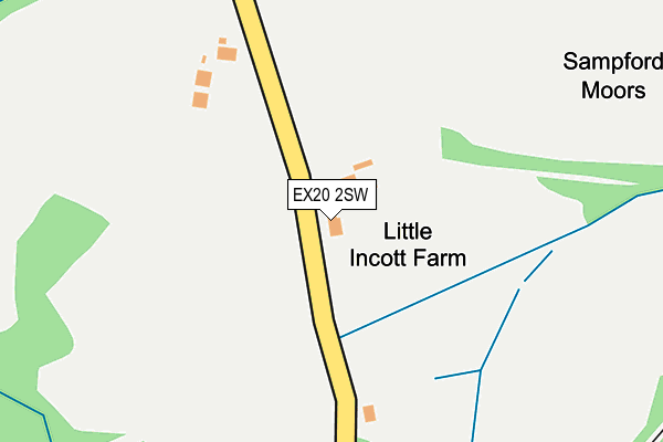 EX20 2SW map - OS OpenMap – Local (Ordnance Survey)