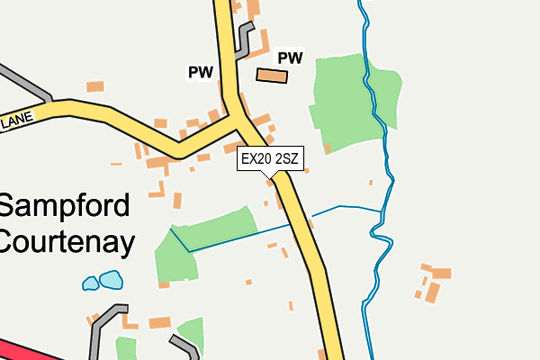 EX20 2SZ map - OS OpenMap – Local (Ordnance Survey)