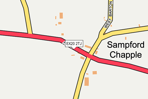 EX20 2TJ map - OS OpenMap – Local (Ordnance Survey)