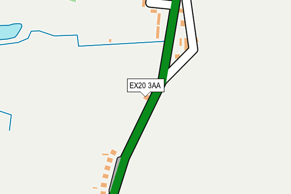 EX20 3AA map - OS OpenMap – Local (Ordnance Survey)