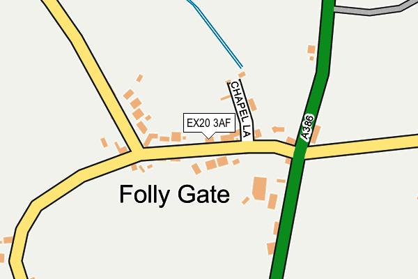 EX20 3AF map - OS OpenMap – Local (Ordnance Survey)