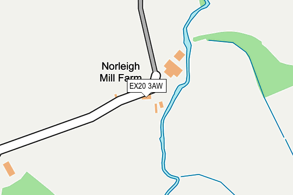 EX20 3AW map - OS OpenMap – Local (Ordnance Survey)