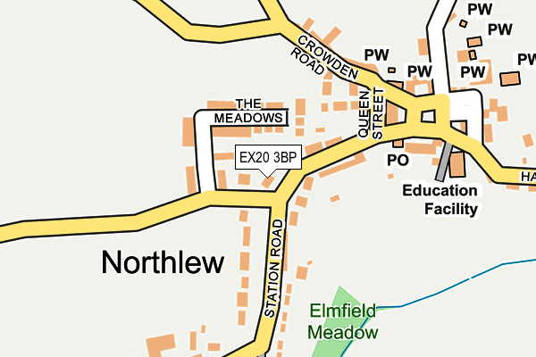 EX20 3BP map - OS OpenMap – Local (Ordnance Survey)