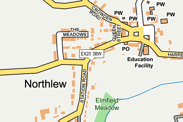 EX20 3BW map - OS OpenMap – Local (Ordnance Survey)