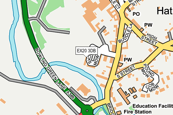 EX20 3DB map - OS OpenMap – Local (Ordnance Survey)