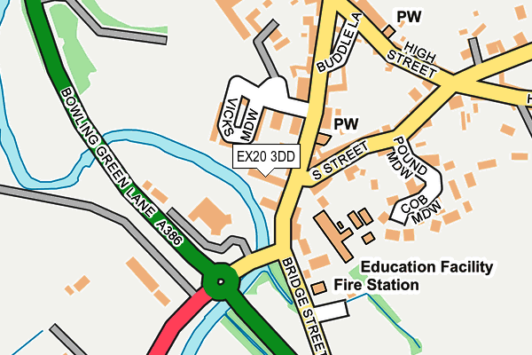 EX20 3DD map - OS OpenMap – Local (Ordnance Survey)