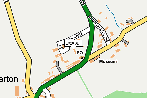 EX20 3DF map - OS OpenMap – Local (Ordnance Survey)