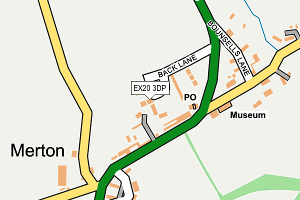 EX20 3DP map - OS OpenMap – Local (Ordnance Survey)