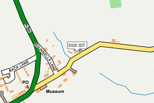 EX20 3DT map - OS OpenMap – Local (Ordnance Survey)