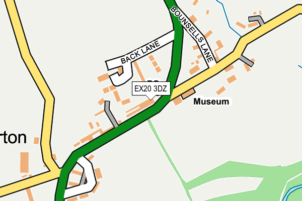 EX20 3DZ map - OS OpenMap – Local (Ordnance Survey)