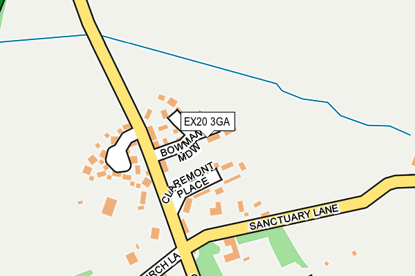 EX20 3GA map - OS OpenMap – Local (Ordnance Survey)