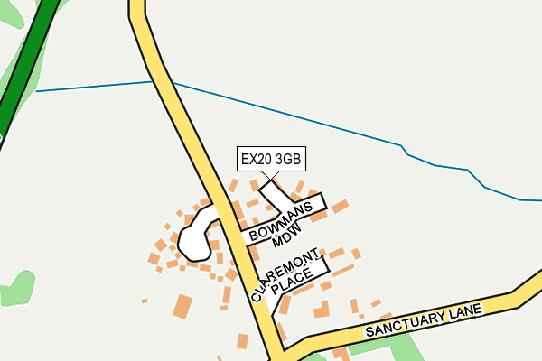 EX20 3GB map - OS OpenMap – Local (Ordnance Survey)