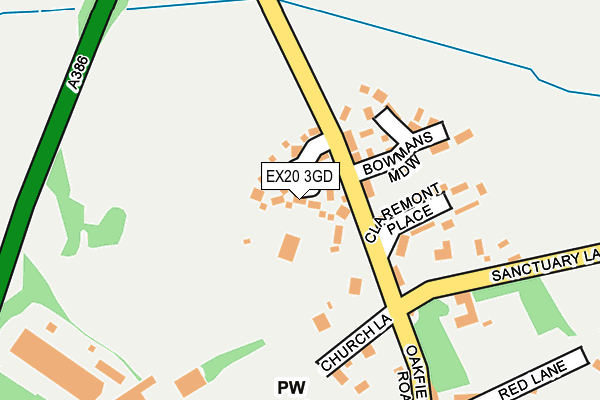 EX20 3GD map - OS OpenMap – Local (Ordnance Survey)