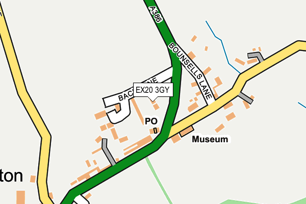 EX20 3GY map - OS OpenMap – Local (Ordnance Survey)