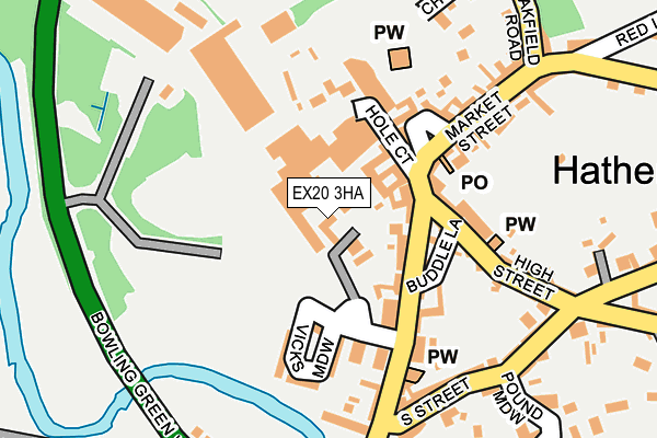 EX20 3HA map - OS OpenMap – Local (Ordnance Survey)