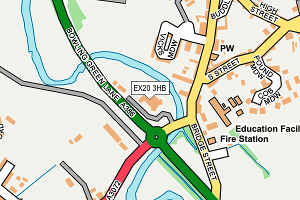 EX20 3HB map - OS OpenMap – Local (Ordnance Survey)