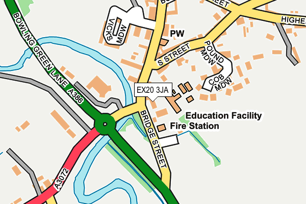 EX20 3JA map - OS OpenMap – Local (Ordnance Survey)