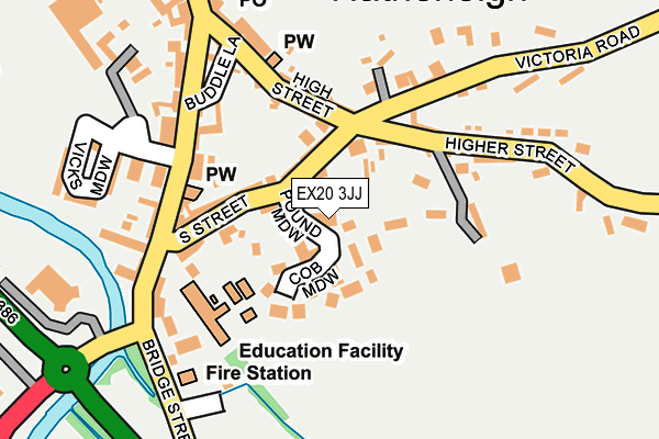 EX20 3JJ map - OS OpenMap – Local (Ordnance Survey)
