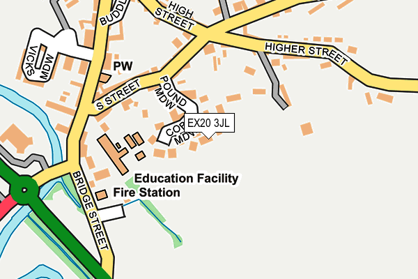 EX20 3JL map - OS OpenMap – Local (Ordnance Survey)