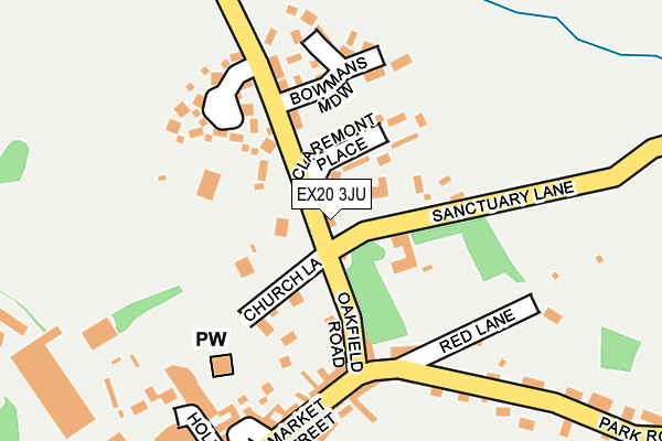 EX20 3JU map - OS OpenMap – Local (Ordnance Survey)