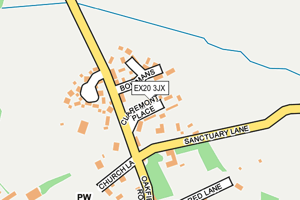 EX20 3JX map - OS OpenMap – Local (Ordnance Survey)