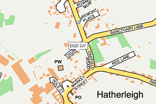 EX20 3JY map - OS OpenMap – Local (Ordnance Survey)