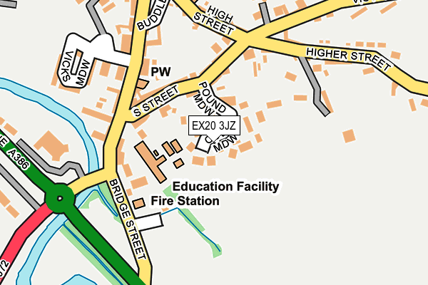 EX20 3JZ map - OS OpenMap – Local (Ordnance Survey)