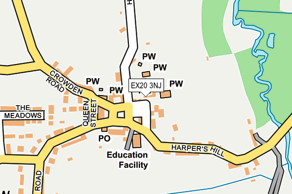 EX20 3NJ map - OS OpenMap – Local (Ordnance Survey)