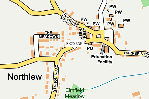 EX20 3NP map - OS OpenMap – Local (Ordnance Survey)
