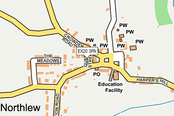 EX20 3PA map - OS OpenMap – Local (Ordnance Survey)