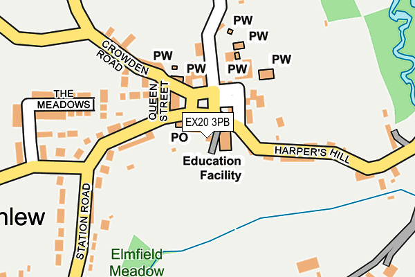 EX20 3PB map - OS OpenMap – Local (Ordnance Survey)