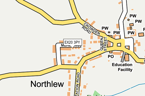 EX20 3PY map - OS OpenMap – Local (Ordnance Survey)