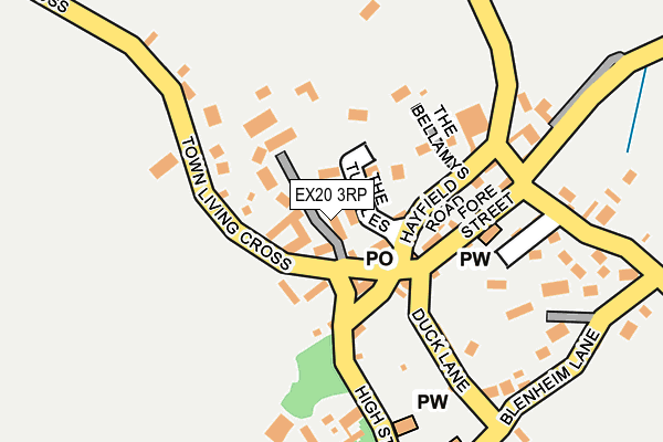 EX20 3RP map - OS OpenMap – Local (Ordnance Survey)