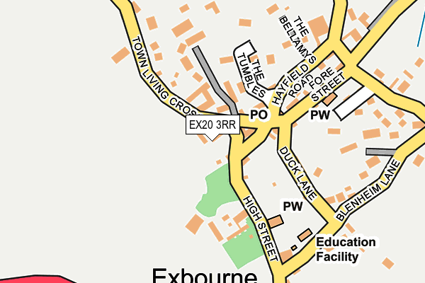 EX20 3RR map - OS OpenMap – Local (Ordnance Survey)