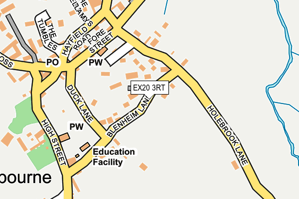 EX20 3RT map - OS OpenMap – Local (Ordnance Survey)