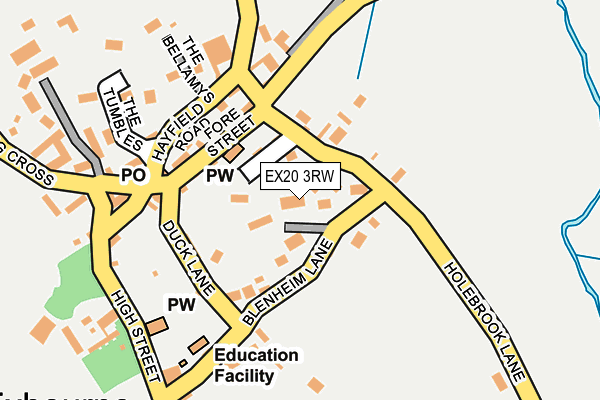 EX20 3RW map - OS OpenMap – Local (Ordnance Survey)