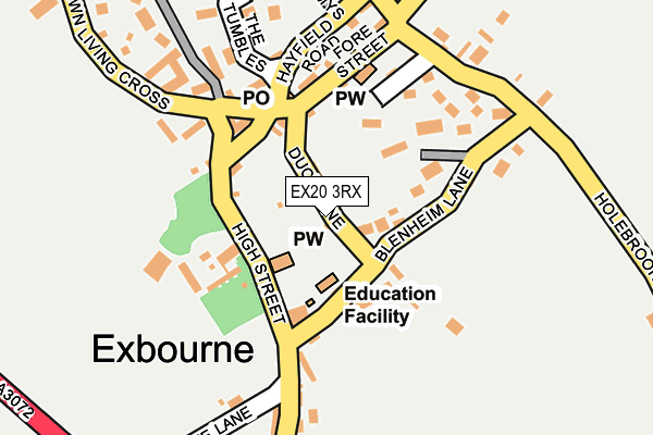 EX20 3RX map - OS OpenMap – Local (Ordnance Survey)