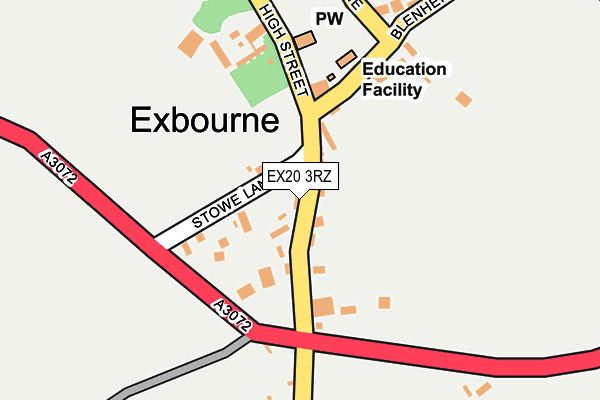 EX20 3RZ map - OS OpenMap – Local (Ordnance Survey)