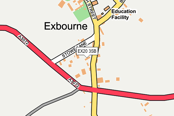 EX20 3SB map - OS OpenMap – Local (Ordnance Survey)