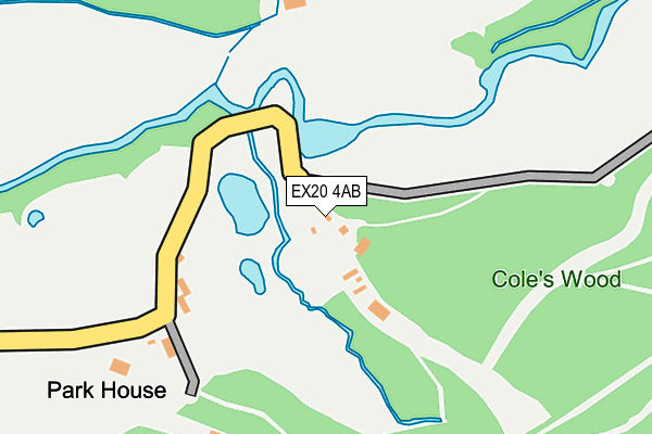 EX20 4AB map - OS OpenMap – Local (Ordnance Survey)