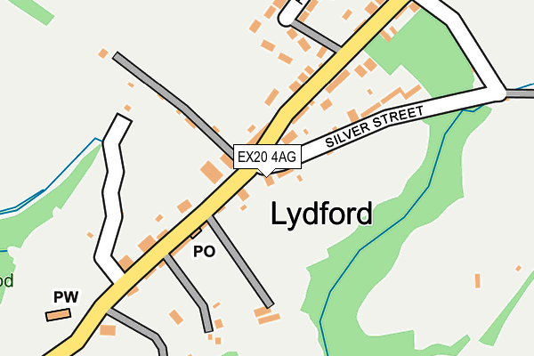 EX20 4AG map - OS OpenMap – Local (Ordnance Survey)