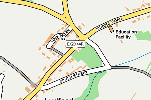 EX20 4AR map - OS OpenMap – Local (Ordnance Survey)